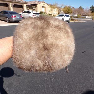 classic MINI sapphire gray grey MINK FUR muff, for child or small adult